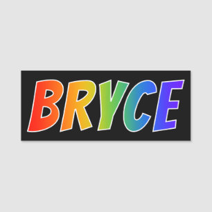 First Name "BRYCE": Fun Rainbow Colouring Name Tag