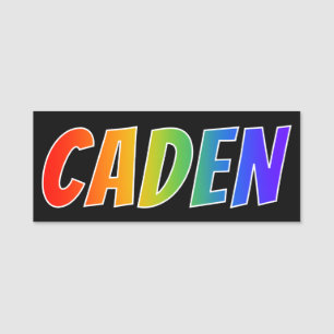 First Name "CADEN": Fun Rainbow Colouring Name Tag