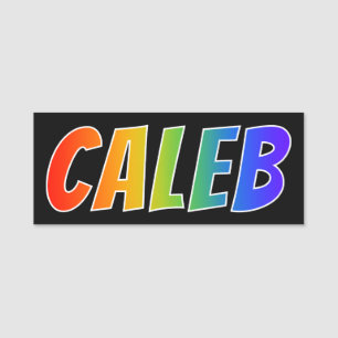 First Name "CALEB": Fun Rainbow Colouring Tag