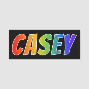 First Name "CASEY": Fun Rainbow Colouring Name Tag
