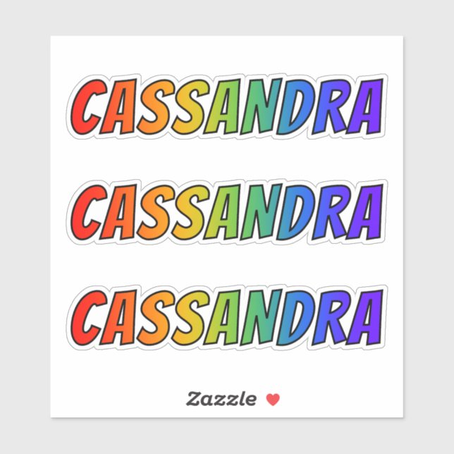 First Name "CASSANDRA" w/ Fun Rainbow Colouring (Sheet)