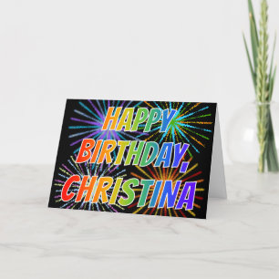 First Name "CHRISTINA" Fun "HAPPY BIRTHDAY" Card
