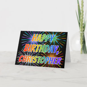 First Name "CHRISTOPHER" Fun "HAPPY BIRTHDAY" Card