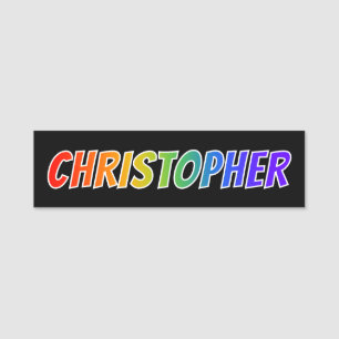 First Name "CHRISTOPHER": Fun Rainbow Colouring Name Tag