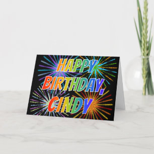 First Name "CINDY" Fun "HAPPY BIRTHDAY" Card