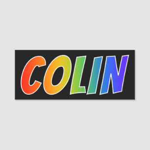 First Name "COLIN": Fun Rainbow Colouring Name Tag