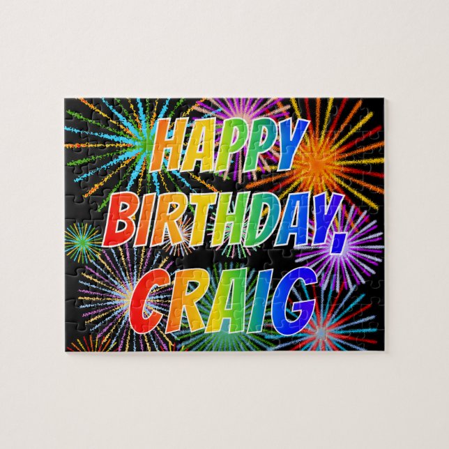 First Name "CRAIG", Fun "HAPPY BIRTHDAY" Jigsaw Puzzle (Horizontal)