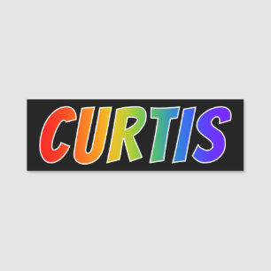 First Name "CURTIS": Fun Rainbow Colouring Name Tag