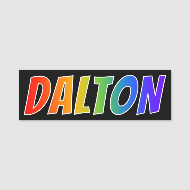 First Name "DALTON": Fun Rainbow Colouring Tag (Front)