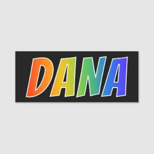 First Name "DANA": Fun Rainbow Colouring Tag