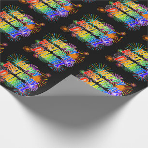 First Name "DANIEL", Fun "HAPPY BIRTHDAY" Wrapping Paper