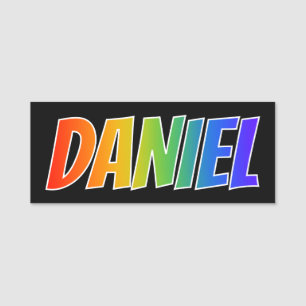 First Name "DANIEL": Fun Rainbow Colouring Name Tag