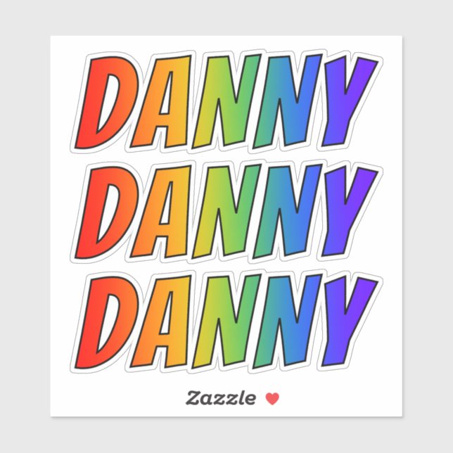 First Name "DANNY" w/ Fun Rainbow Colouring (Sheet)