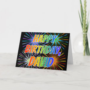 First Name "DAVID" Fun "HAPPY BIRTHDAY" Card