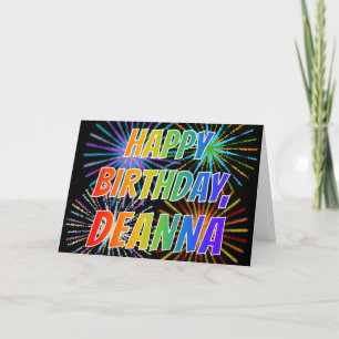 First Name "DEANNA" Fun "HAPPY BIRTHDAY" Card