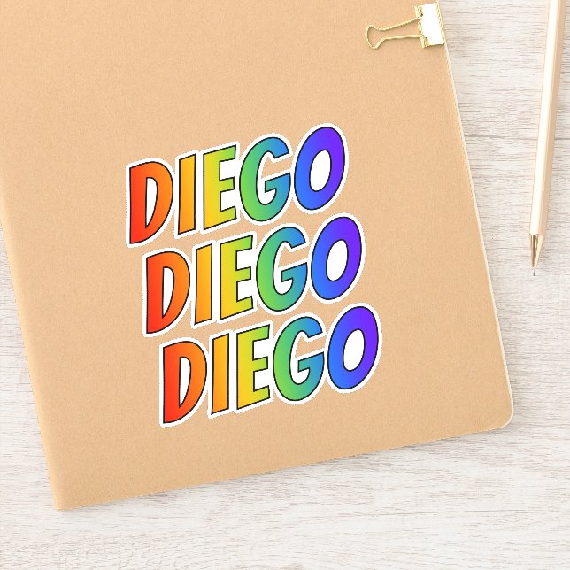 First Name "DIEGO" w/ Fun Rainbow Colouring (Notebook)