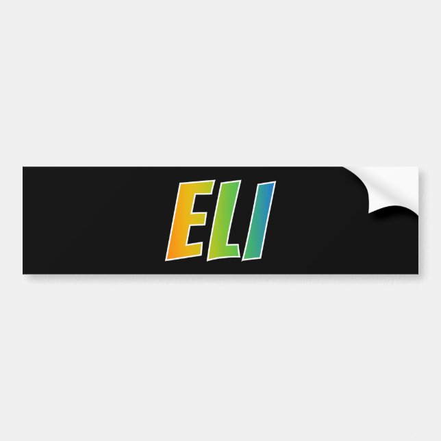 First Name "ELI": Fun Rainbow Colouring Bumper Sticker (Front)