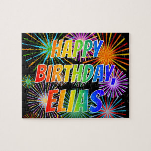 First Name "ELIAS", Fun "HAPPY BIRTHDAY" Jigsaw Puzzle
