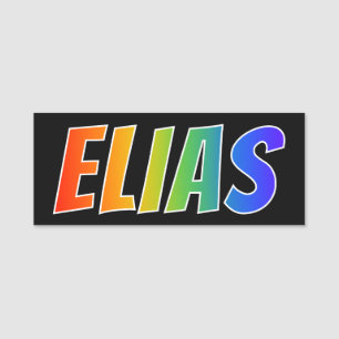 First Name "ELIAS": Fun Rainbow Colouring Tag