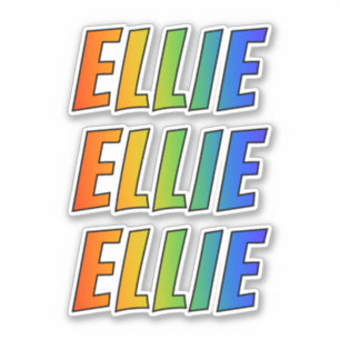 First Name "ELLIE" w/ Fun Rainbow Colouring
