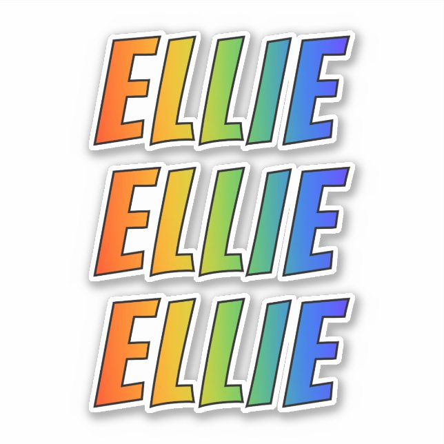 First Name "ELLIE" w/ Fun Rainbow Colouring (Front)