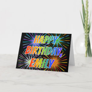 First Name "EMILY" Fun "HAPPY BIRTHDAY" Card