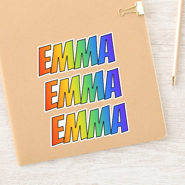 First Name "EMMA" w/ Fun Rainbow Colouring (Notebook)