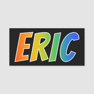First Name "ERIC": Fun Rainbow Colouring Name Tag