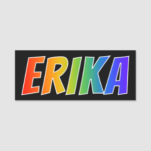 First Name "ERIKA": Fun Rainbow Colouring Name Tag