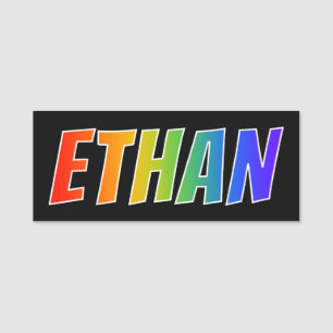 First Name "ETHAN": Fun Rainbow Colouring Name Tag