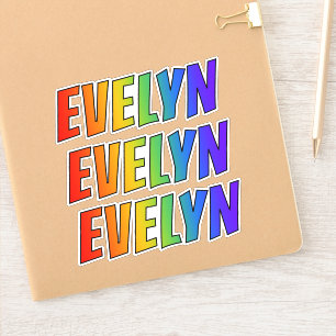 First Name "EVELYN" w/ Fun Rainbow Colouring