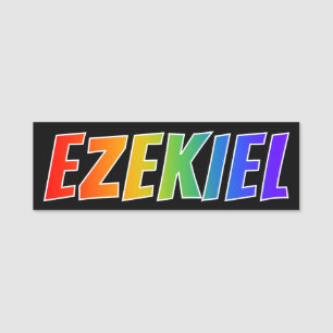 First Name "EZEKIEL": Fun Rainbow Colouring Tag