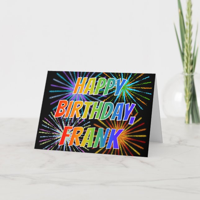 First Name "FRANK" Fun "HAPPY BIRTHDAY" Card (Front)