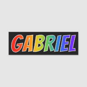 First Name "GABRIEL": Fun Rainbow Colouring Name Tag