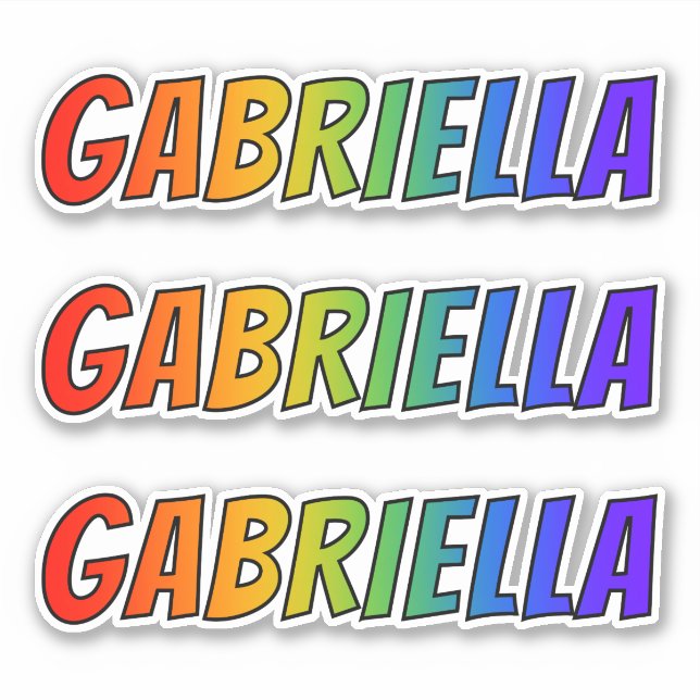 First Name "GABRIELLA" w/ Fun Rainbow Colouring (Front)