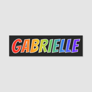 First Name "GABRIELLE": Fun Rainbow Colouring Tag