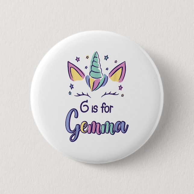 First Name Gemma D G Is For Gemma  2 Inch Round Button (Front)