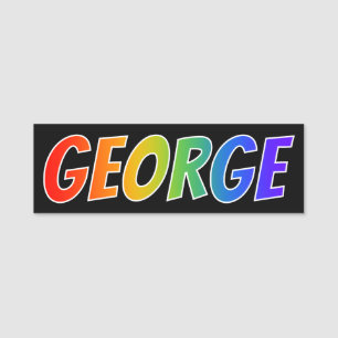 First Name "GEORGE": Fun Rainbow Colouring Name Tag