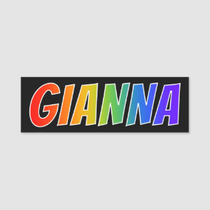 First Name "GIANNA": Fun Rainbow Colouring Tag