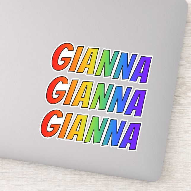 First Name "GIANNA" w/ Fun Rainbow Colouring (Detail)