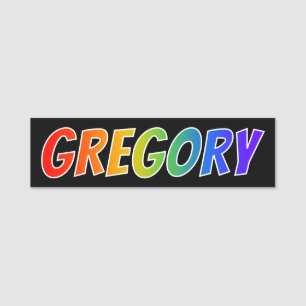 First Name "GREGORY": Fun Rainbow Colouring Name Tag