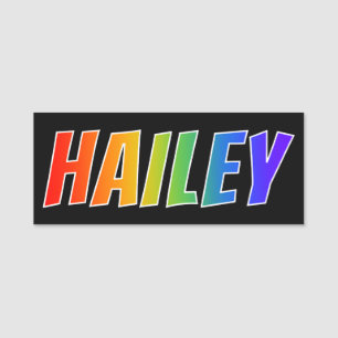 First Name "HAILEY": Fun Rainbow Colouring Tag