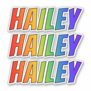 First Name "HAILEY" w/ Fun Rainbow Colouring