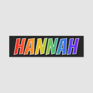 First Name "HANNAH": Fun Rainbow Colouring Name Tag