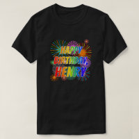 First Name "HENRY", Fun "HAPPY BIRTHDAY"