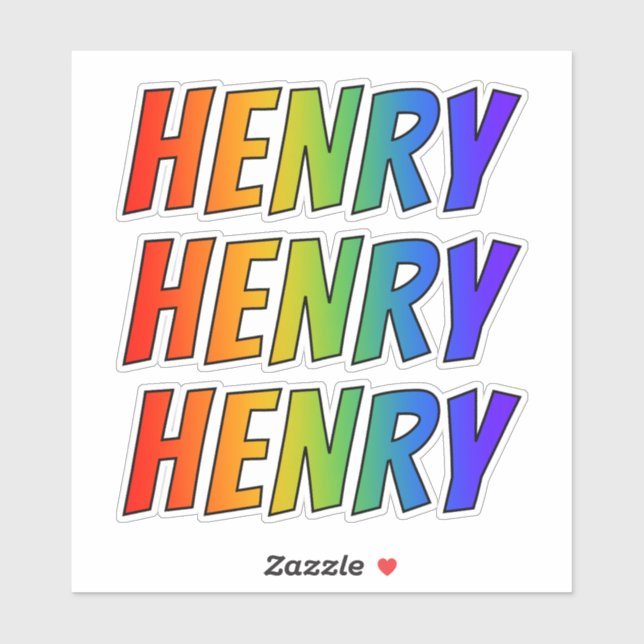 First Name "HENRY" w/ Fun Rainbow Colouring (Sheet)