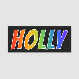 First Name "HOLLY": Fun Rainbow Colouring Tag