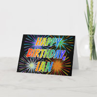First Name "IAN" Fun "HAPPY BIRTHDAY"
