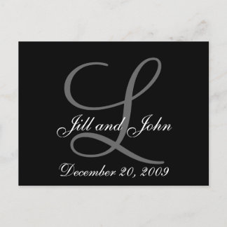 First Name Initial Monogram Save the Date Postcard