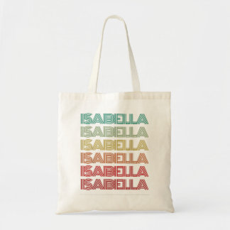 First Name ISABELLA Girl Retro Personalized Groovy Tote Bag